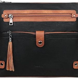 Classic Faux Leather Crossbody Bag – Black